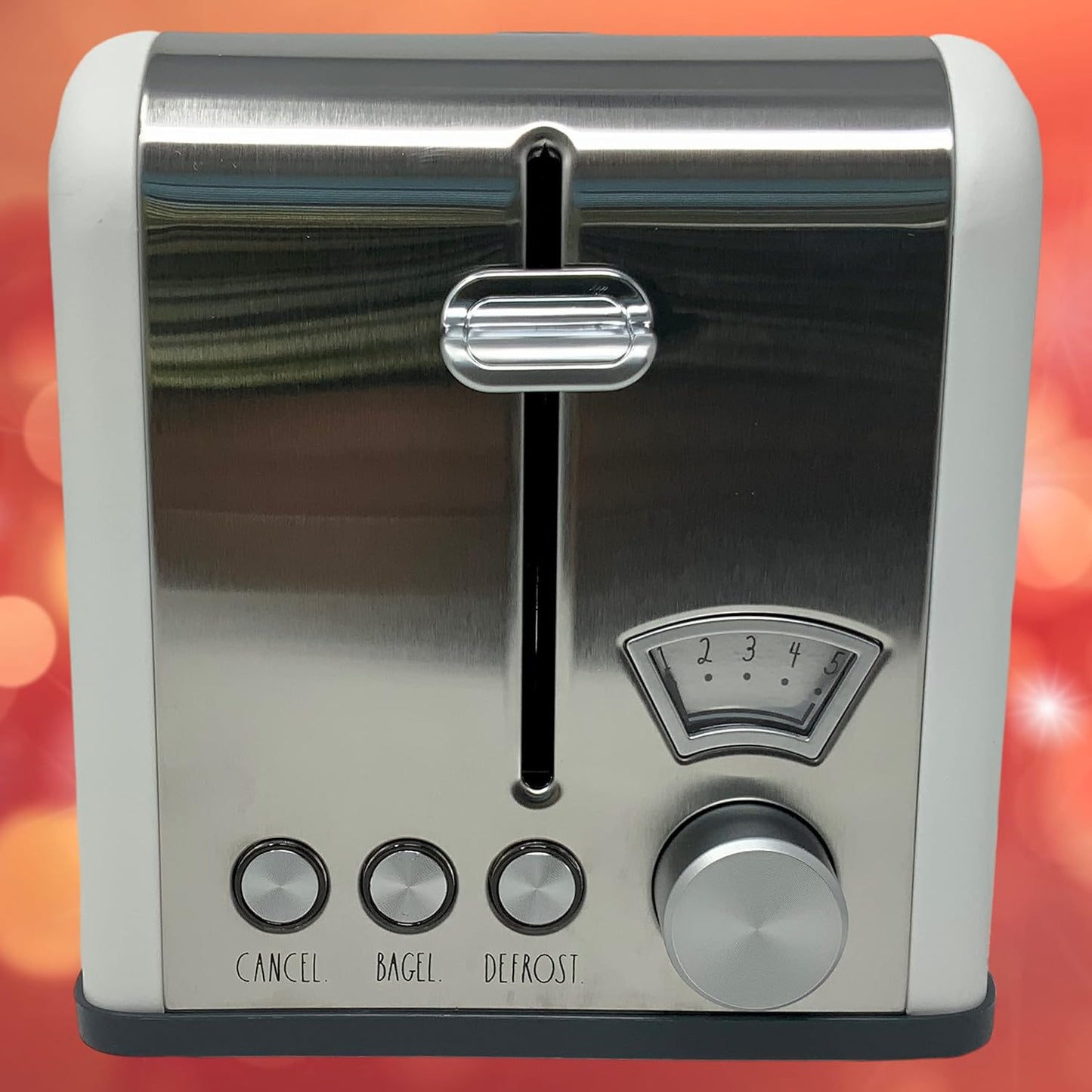 Rae Dunn Two (2) Slice Toaster - Wide Slot - Beautiful White Color Warmth Spelled in Large Red LL Font - Perfect Way Complete Your Rae Dunn Inspired Kitchen (Red)