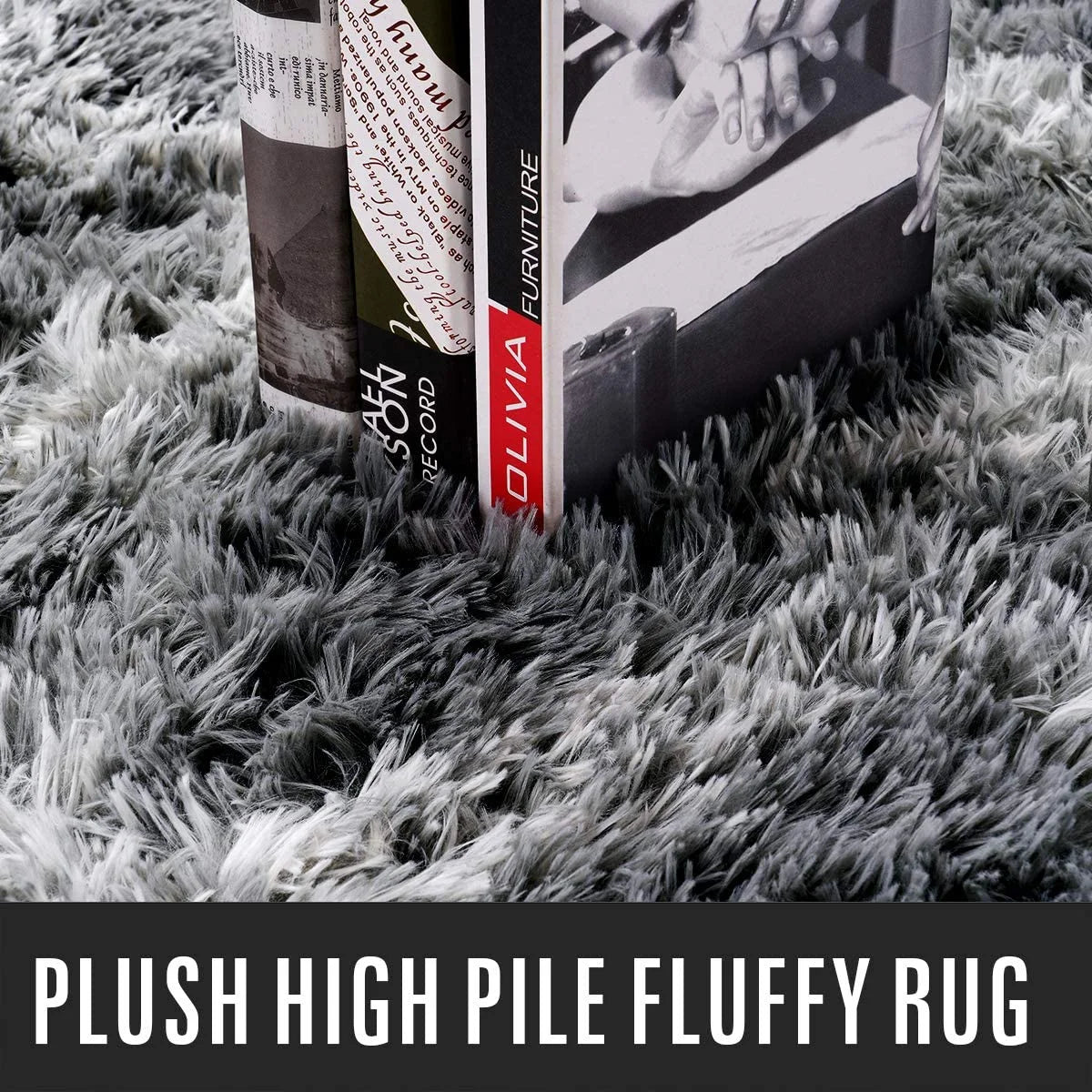 Indoor Rectangle Geometric Contemporary Area Rugs for Living Room Bedroom Plush Carpet,5'X8',Dark Gray