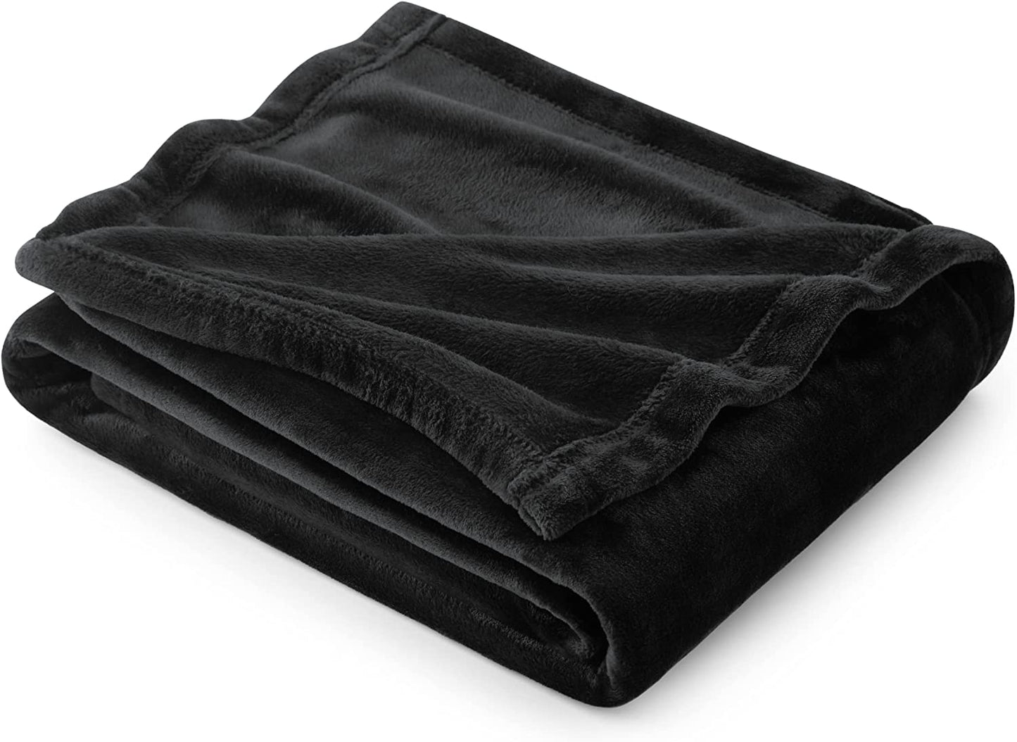 Gentlesoft Fleece Throw Blanket for Couch Black - Lightweight Plush Fuzzy Cozy Soft Halloween Blankets and Throws for Sofa, 50X60 Inches