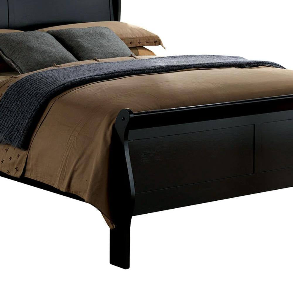 Louis Philippe III Black Twin Size Bed