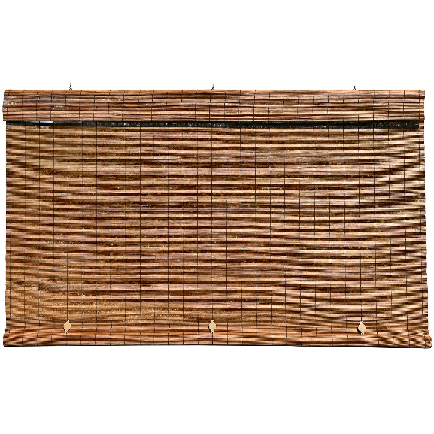 Bamboo Blinds, Imperial Cordless Blinds for Windows, Fruitwood Finish, 72" X 72"