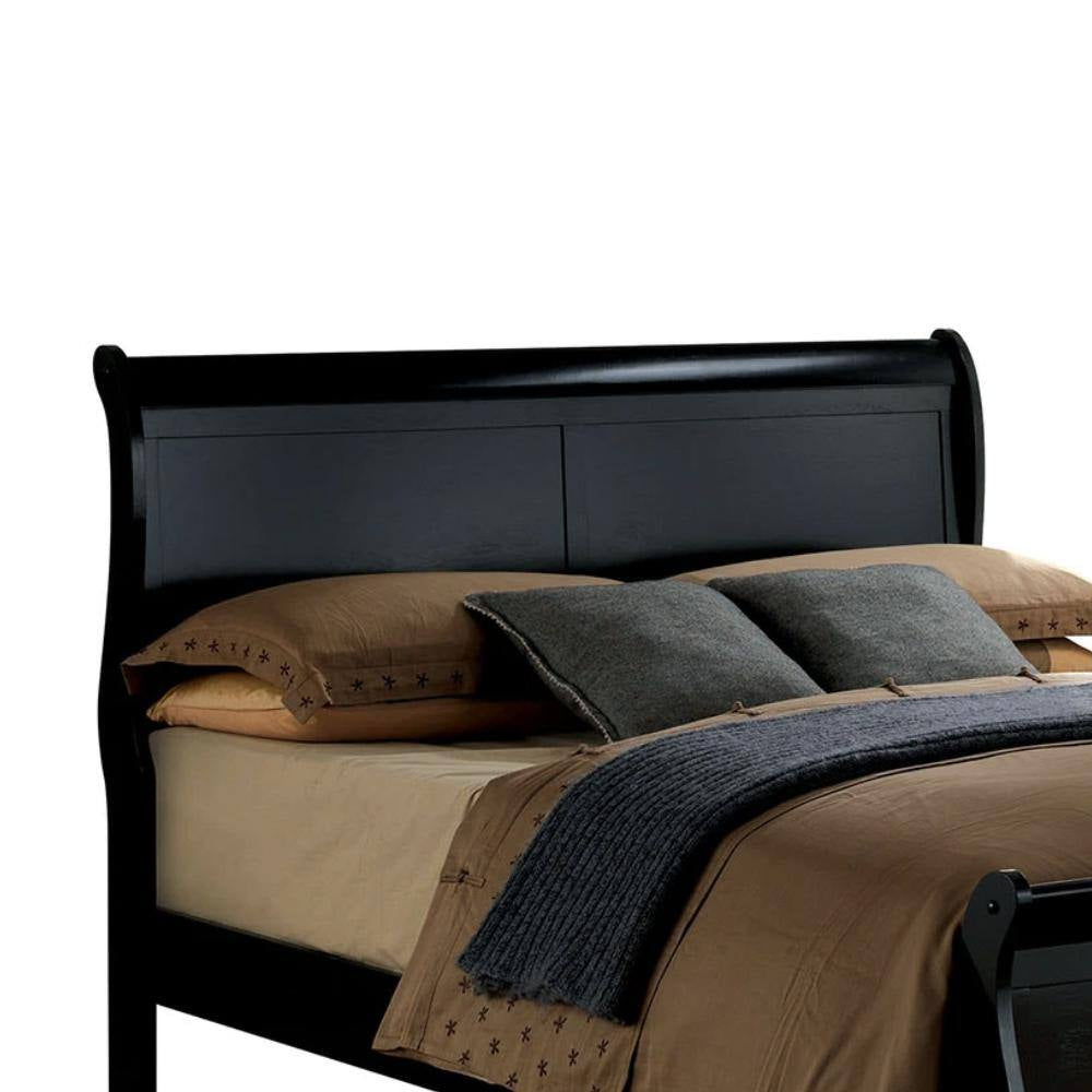 Louis Philippe III Black Twin Size Bed
