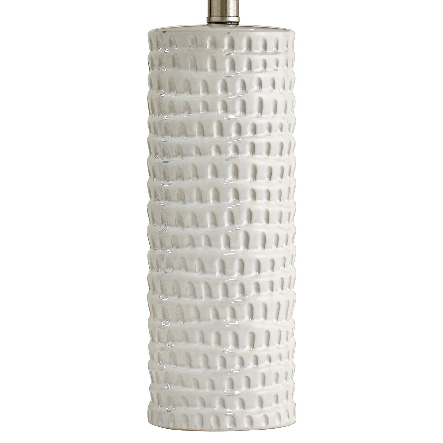 Ceramic Table Lamp Set of 2 24" White Contemporary Bedside Nightstand Lamps for Bedroom Living Room
