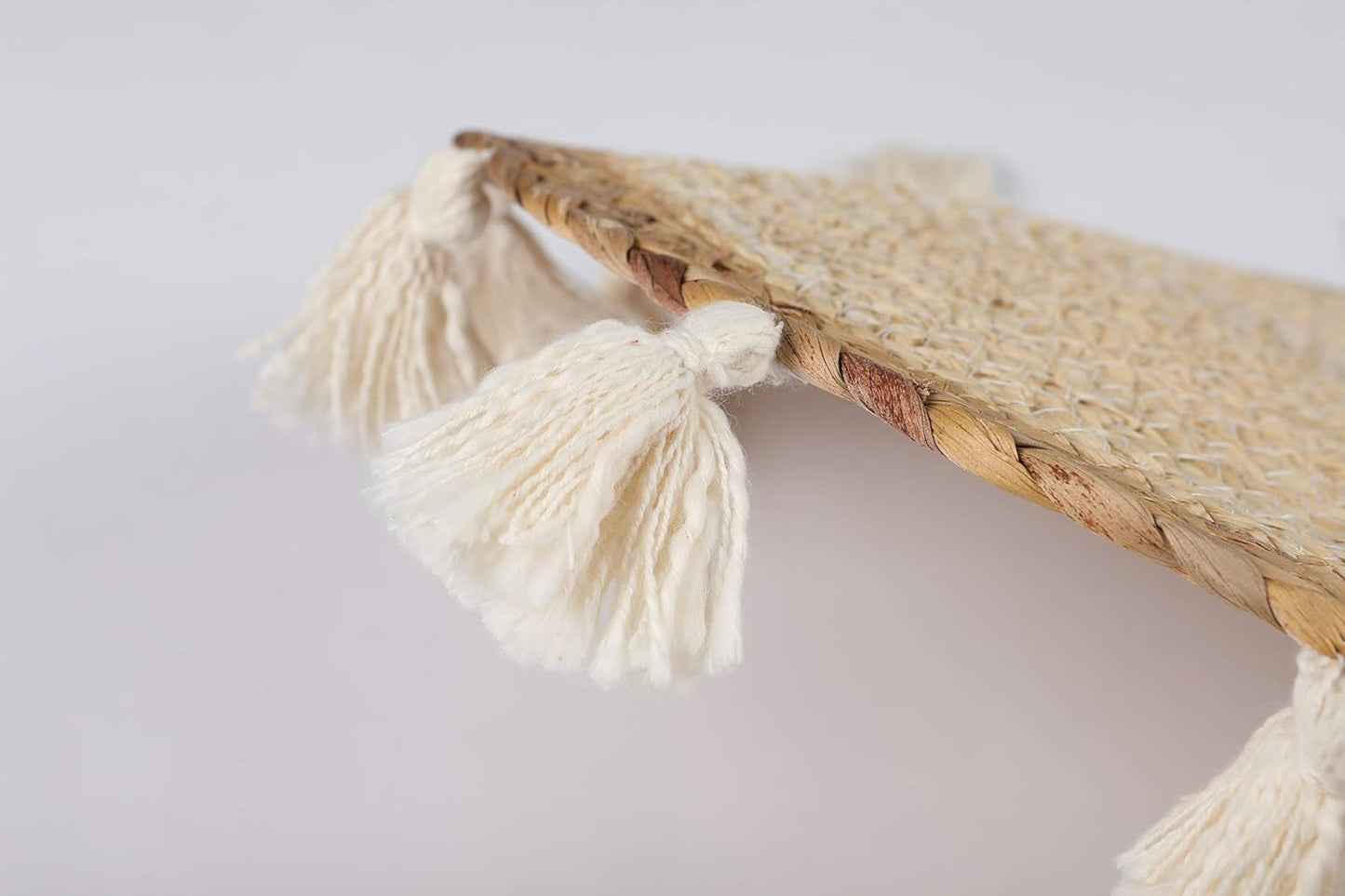Boho Wall Decor Circle Wall Decor Basket Macrame Wall Hanging round Straw Living Room Wall Home Décor,12"
