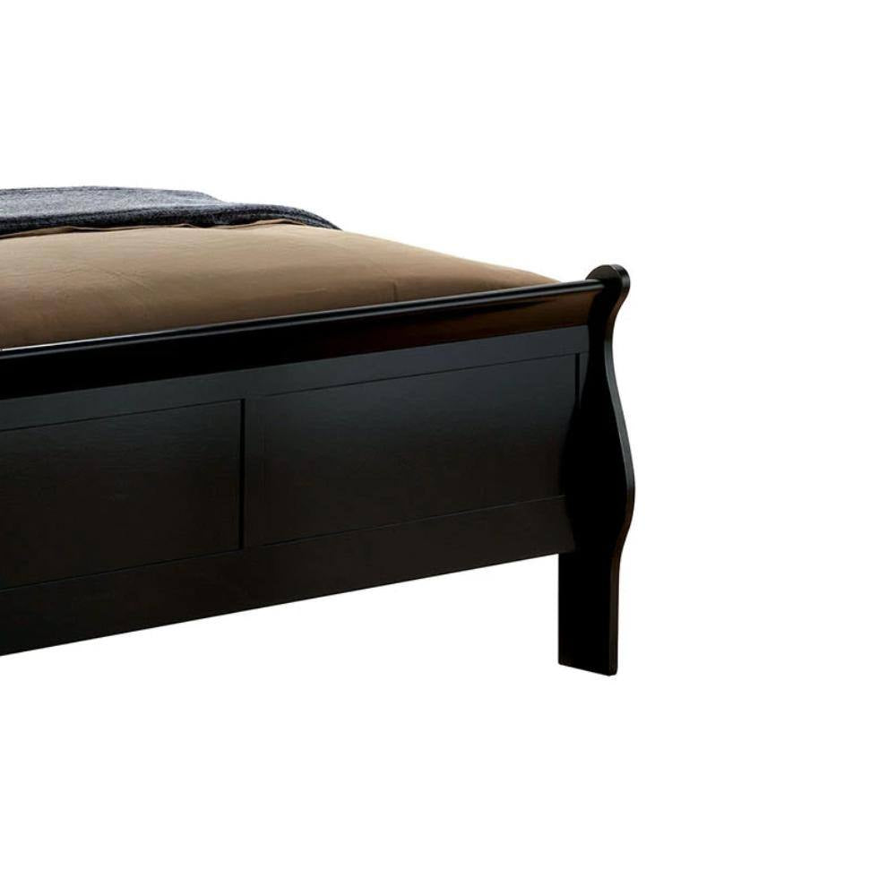 Louis Philippe III Black Twin Size Bed