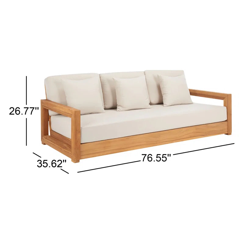 Melrose 76.55'' Teak Outdoor Sofa