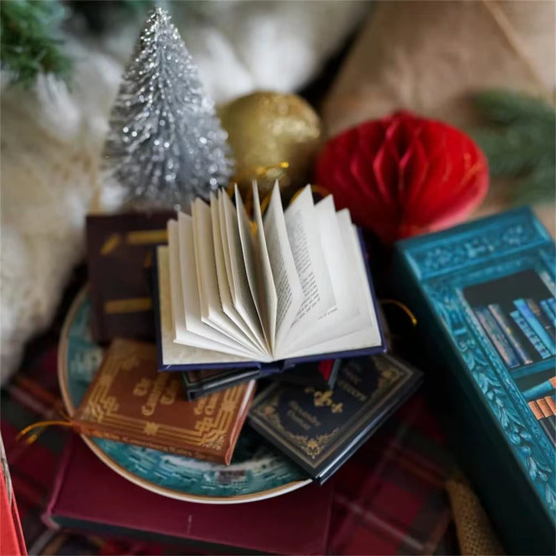 Mini Book Ornament Advent Calendar New Year with 24 Book Christmas Countdown Calendar Bookshelf Halloween Advent Calendar