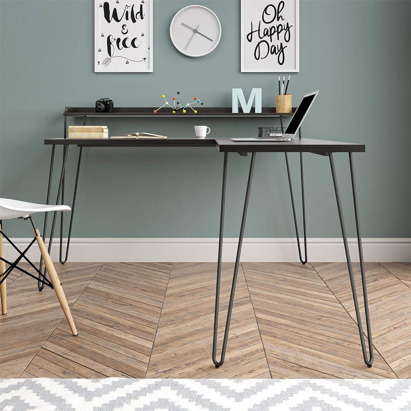 Haven L-Desk with Riser, Espresso