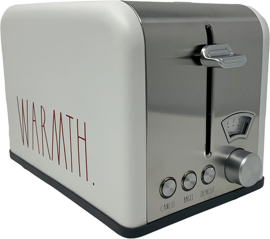 Rae Dunn Two (2) Slice Toaster - Wide Slot - Beautiful White Color Warmth Spelled in Large Red LL Font - Perfect Way Complete Your Rae Dunn Inspired Kitchen (Red)