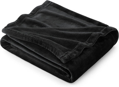 Gentlesoft Fleece Throw Blanket for Couch Black - Lightweight Plush Fuzzy Cozy Soft Halloween Blankets and Throws for Sofa, 50X60 Inches
