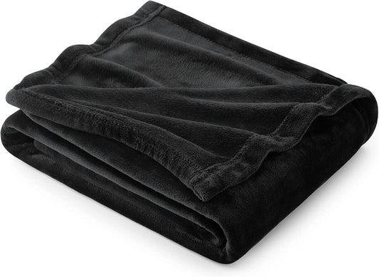 Gentlesoft Fleece Throw Blanket for Couch Black - Lightweight Plush Fuzzy Cozy Soft Halloween Blankets and Throws for Sofa, 50X60 Inches