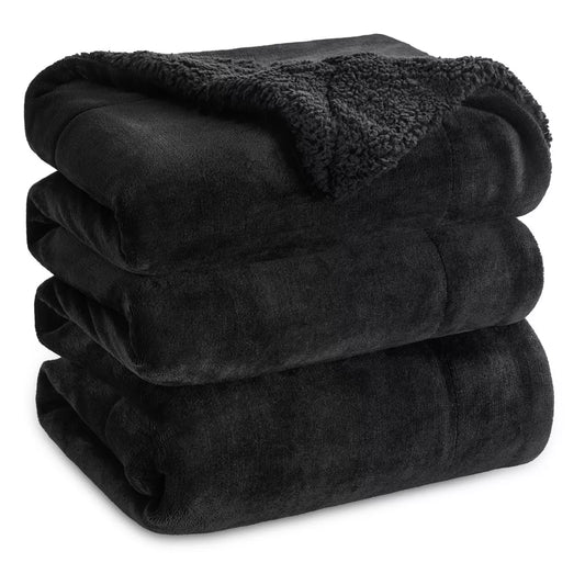 Bedsure Faux Wool Blanket–Solid Color Throw, Ultra Soft and Warm Reversible Blanket for Bed or Couch