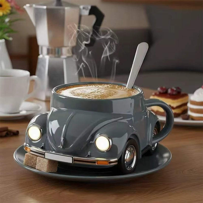 Beetle Shaped Coffee Mug, Handmade Novelty Fun Imaginative Beetle Car Shape Coffee Cup, Creative Gift for Beetle Lovers Suitable