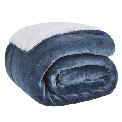 Bedsure Faux Wool Blanket–Solid Color Throw, Ultra Soft and Warm Reversible Blanket for Bed or Couch