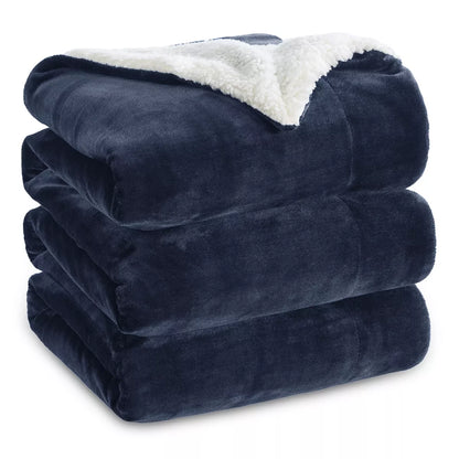 Bedsure Faux Wool Blanket–Solid Color Throw, Ultra Soft and Warm Reversible Blanket for Bed or Couch