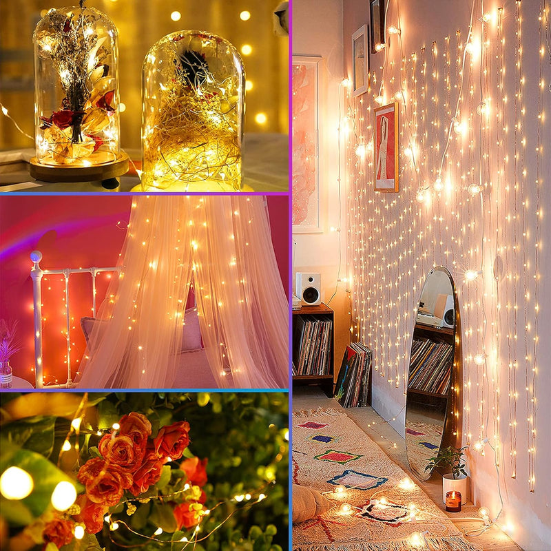 Enchanting 33 Ft LED Christmas String Lights - Battery Operated Copper Wire Fairy Lights for Indoor & Outdoor Holiday Decor
