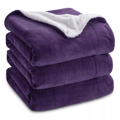 Bedsure Faux Wool Blanket–Solid Color Throw, Ultra Soft and Warm Reversible Blanket for Bed or Couch
