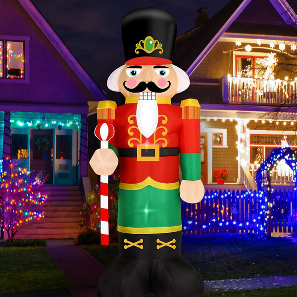 Delightful 8ft Lighted Christmas Inflatable Nutcracker Soldier - Perfect for Your Holiday Lawn Decor!
