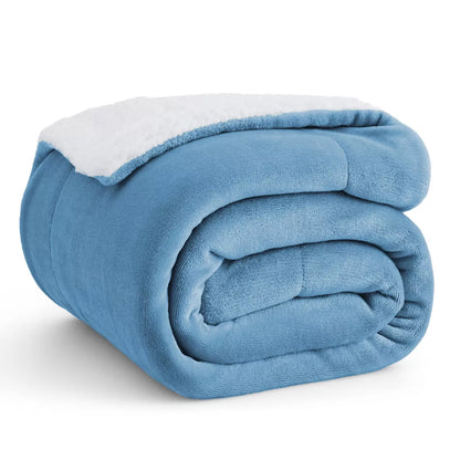 Bedsure Faux Wool Blanket–Solid Color Throw, Ultra Soft and Warm Reversible Blanket for Bed or Couch