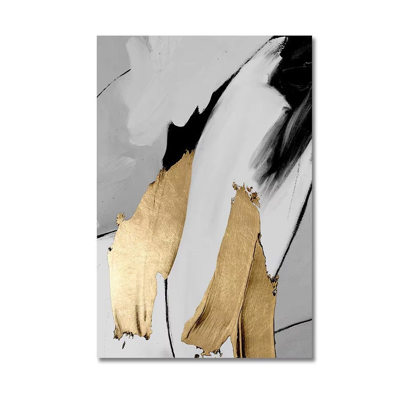 Transform Your Space with 3PCS Frameless Luxury Abstract Gray and Golden Canvas Wall Art - Perfect for Loft Apartments, Living Rooms, and Home Offices