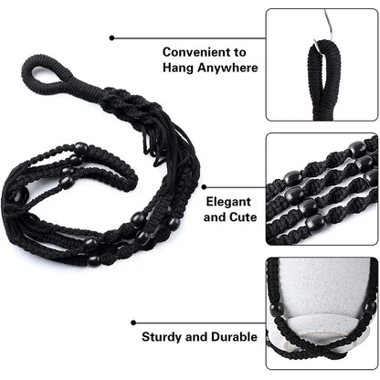 Acdanc  White Hemp Rope Plant Hangers (2 Count)
