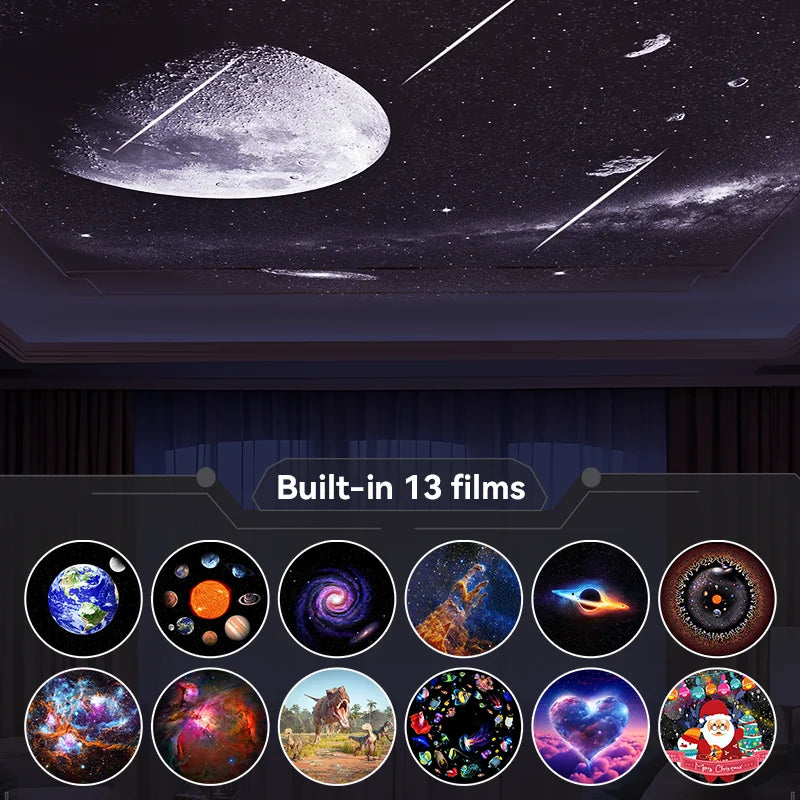 1 Pc 13 in 1 Star Projector Night Light Galaxy Projector Bedroom Planetarium Projector with Timer and Rotation Function