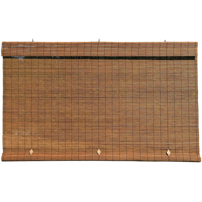 Bamboo Blinds, Imperial Cordless Blinds for Windows, Fruitwood Finish, 72" X 72"