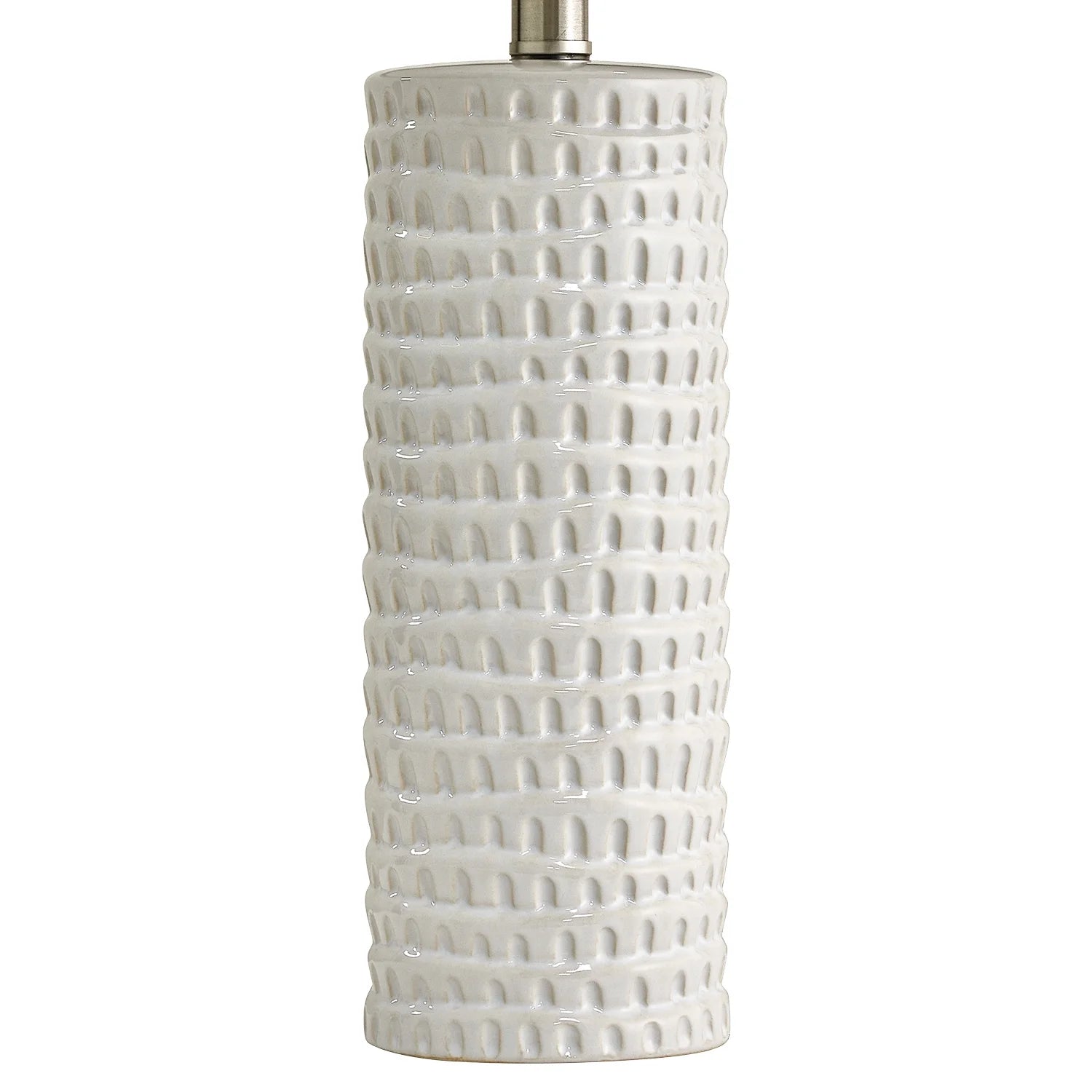 Ceramic Table Lamp Set of 2 24" White Contemporary Bedside Nightstand Lamps for Bedroom Living Room