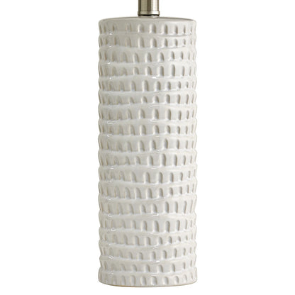 Ceramic Table Lamp Set of 2 24" White Contemporary Bedside Nightstand Lamps for Bedroom Living Room