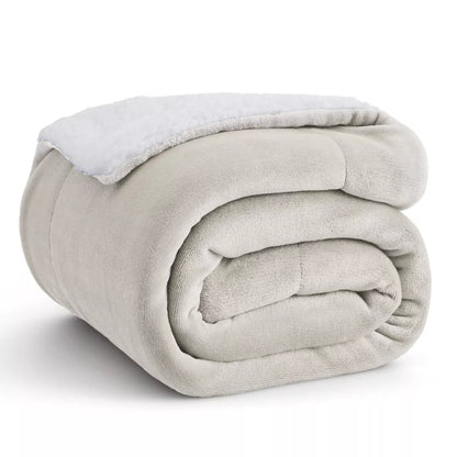 Bedsure Faux Wool Blanket–Solid Color Throw, Ultra Soft and Warm Reversible Blanket for Bed or Couch