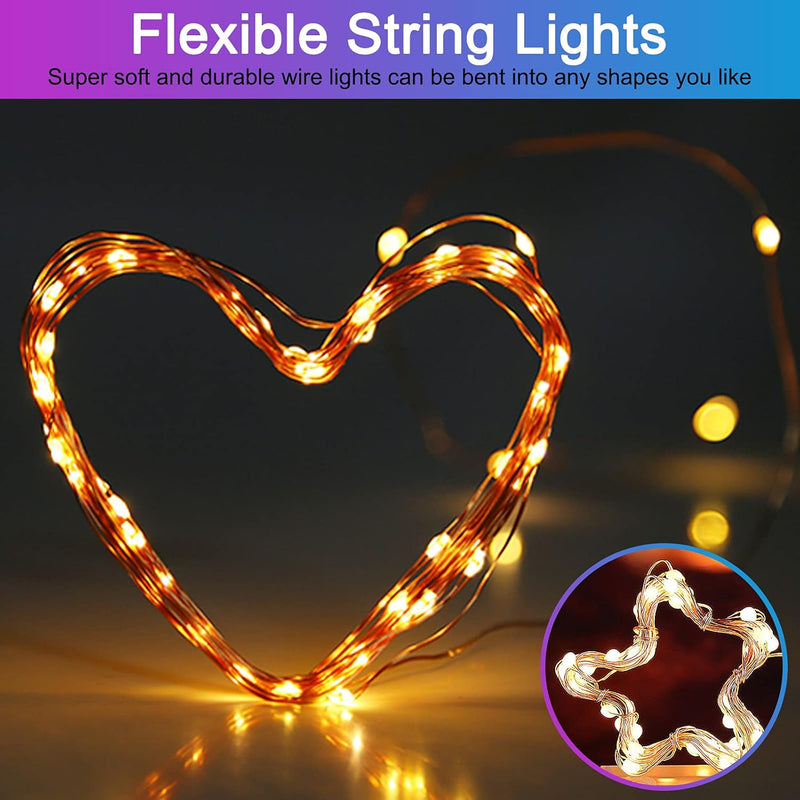 Enchanting 33 Ft LED Christmas String Lights - Battery Operated Copper Wire Fairy Lights for Indoor & Outdoor Holiday Decor