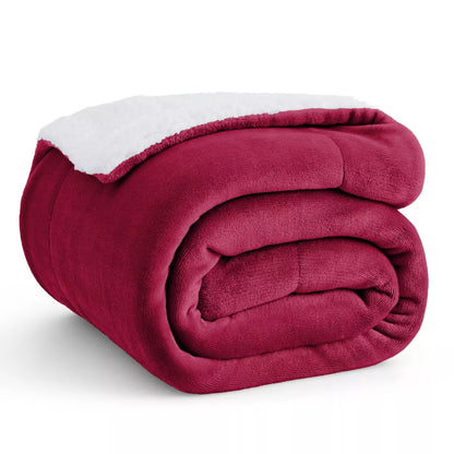 Bedsure Faux Wool Blanket–Solid Color Throw, Ultra Soft and Warm Reversible Blanket for Bed or Couch