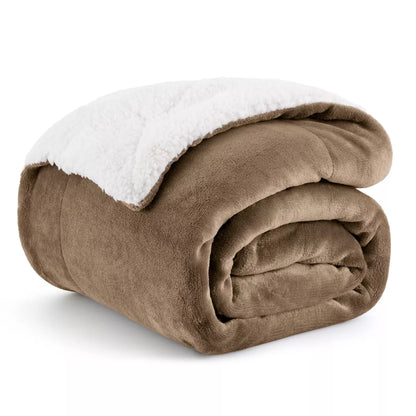 Bedsure Faux Wool Blanket–Solid Color Throw, Ultra Soft and Warm Reversible Blanket for Bed or Couch