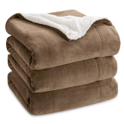 Bedsure Faux Wool Blanket–Solid Color Throw, Ultra Soft and Warm Reversible Blanket for Bed or Couch